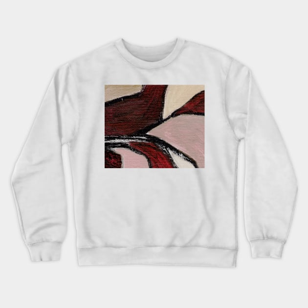 Abstract Oil Painting Maroon Mauve Taupe 2c45 Crewneck Sweatshirt by Go Abstract Art